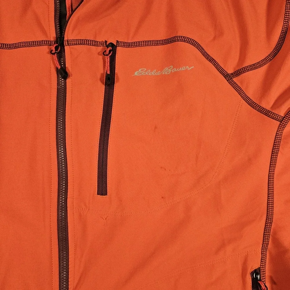 Eddie Bauer Sandstone Soft Shell Jacket Mens Medium First Ascent Orange Full Zip